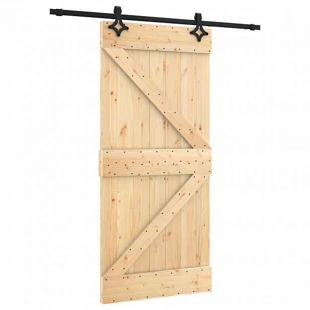 vidaXL Posuvné dveře Přirozená a černá 95 x 210 cm