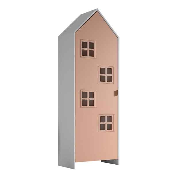 Bílo-růžová dětská šatní skříň 58x172x37 cm Casami Bruges – Vipack