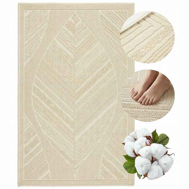 Koupelnový koberec Bavlna Egyptská Savý Protiskluzový Pro praní 50x80 cm
