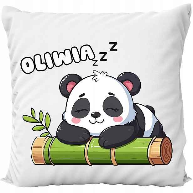 Polštář Bílá Sladká Zvířátka Spící Panda Dárek Jméno