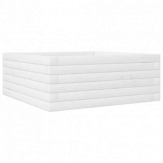 vidaXL Zahradní truhlík bílý 60 x 60 x 23 cm masivní borové dřevo
