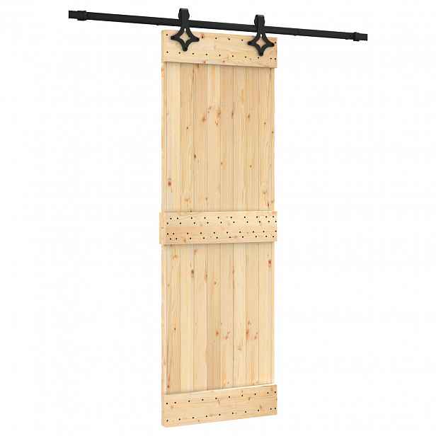vidaXL Posuvné dveře Přirozená a černá 70 x 210 cm