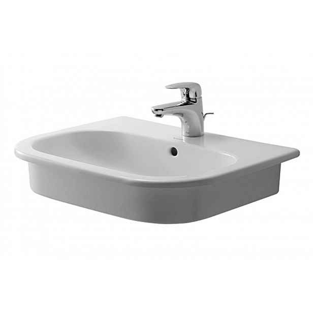 Duravit D-Code - Umyvadlo zápustné, 55x44 cm, s přepadem, s otvorem pro baterii, bílá 0337540000
