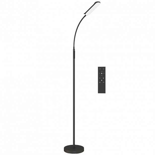 HOMCOM LED stojací lampa Stmívatelná stojací lampa s dálkovým ovládáním a dotykovým ovládáním