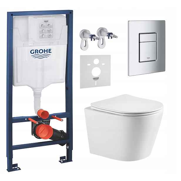 Podomítkový Wc set Grohe s mísou Elanta a tlačítkem Chrom Mat Fresh