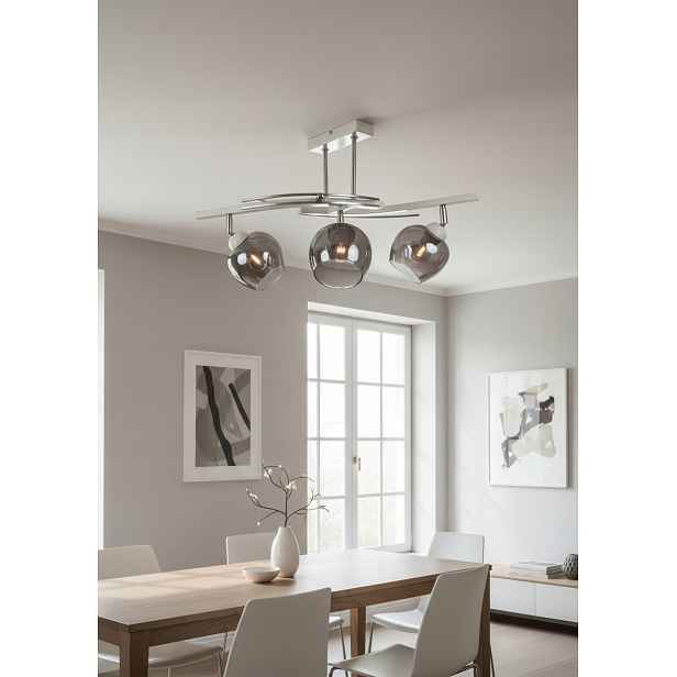 Stropní Svítidlo Lustr Fiona 3 Béžová 3x E27 Euro-lamp Chromová Stínidlo