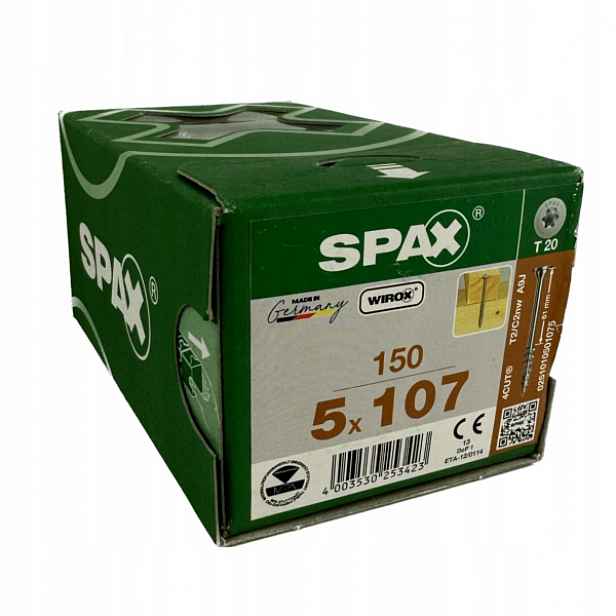 Univerzální šrouby pro dřevěné konstrukce 5x107 mm Wirox Spax 150 Ks T20