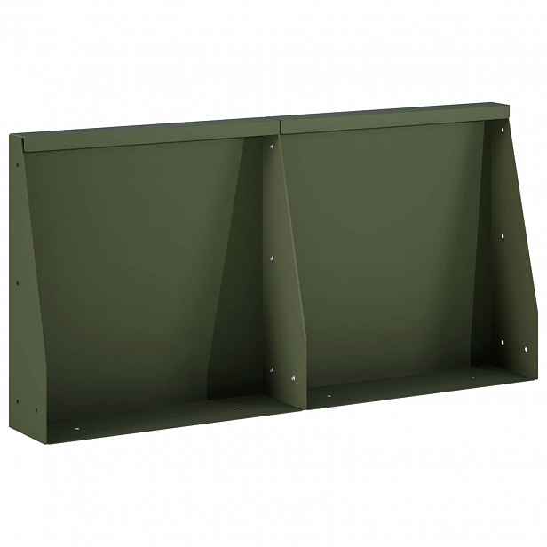 vidaXL Opěrná zeď 2 ks 40 x 12 x 30 cm Ocel Olivově zelená