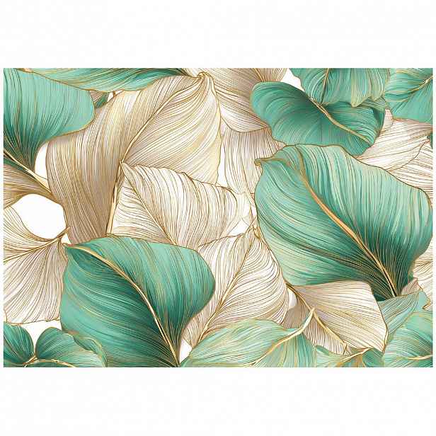 Wallarena FOTOTAPETA listy glamour green 150x105 cm