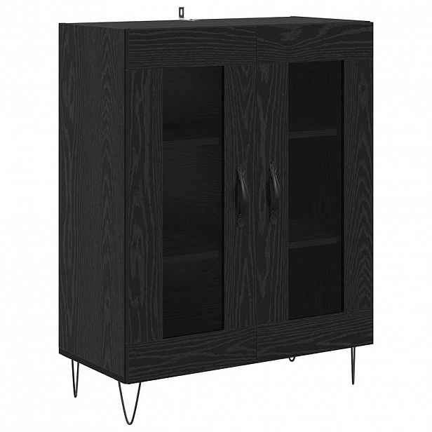 vidaXL Servírovací skříň Černý dub 69,5 x 34 x 90 cm Kompozitní dřevo
