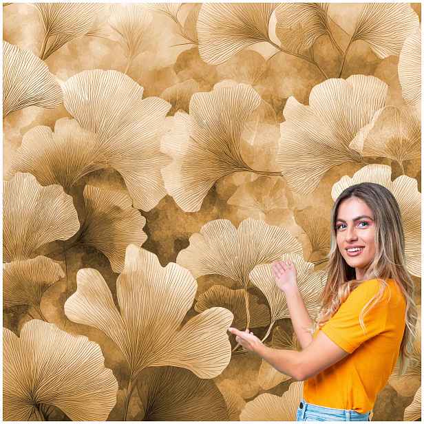 Fototapeta Obývací Pokoj Ložnice Ginkgo Listy Příroda Boho 392x280 MLN12W