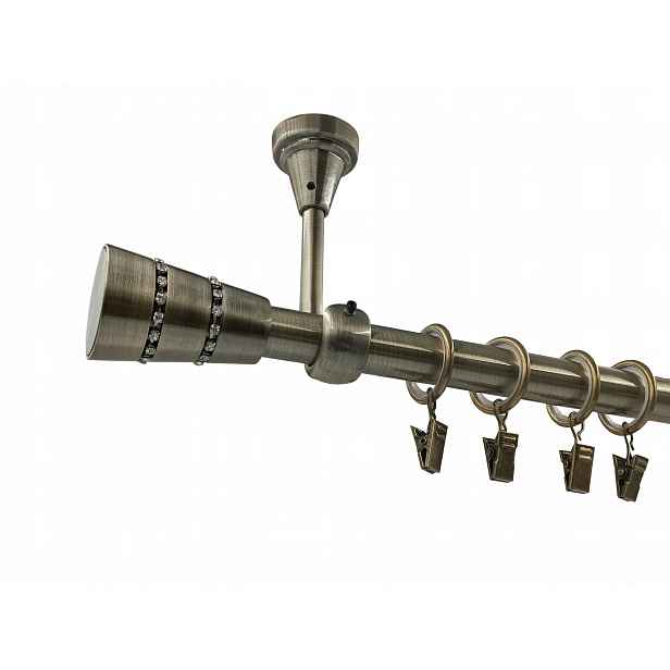 Garnýž Kovový Stropní 19 mm galvanizovaný Zlato Antik 280 cm MIX Koncovek