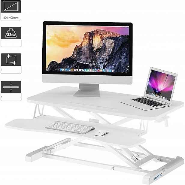 Bontec Stojící stolní konvertor 800 x 400 mm Ergonomický Nastavitelný Bílý