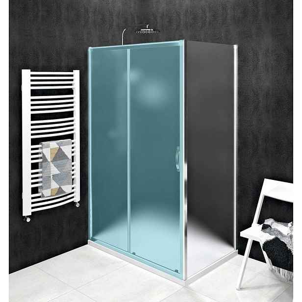 Gelco Sigma - Sprchová stěna Simply, 100 cm, Coated Glass, lesklý hliník/sklo Brick GS4310