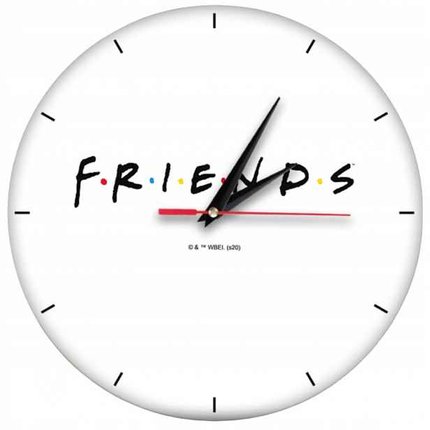 Nástěnný matný hodinový stroj Friends, bílý