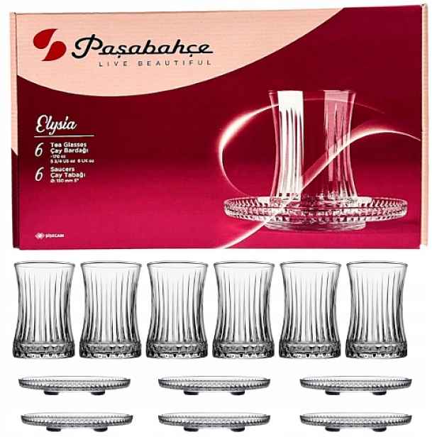 Sada 12 Sklenice na turecký čaj Pasabahce 160 ml