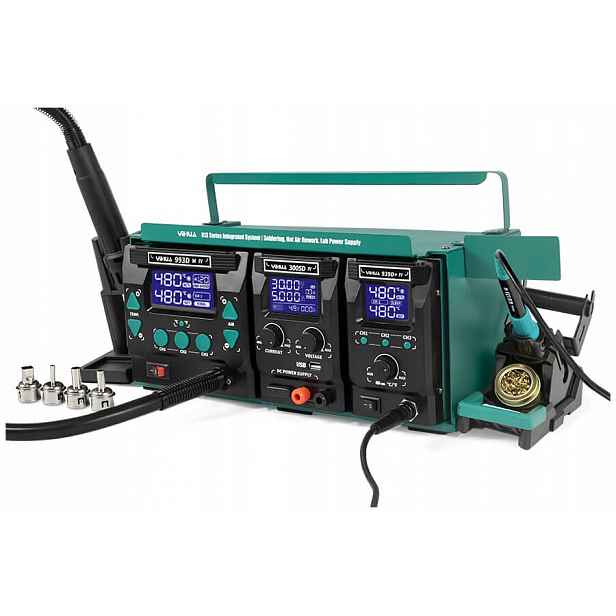 Servisní sada 3v1 stanice Yihua 939 120W hot air 993 1000W napájecí zdroj 3005D