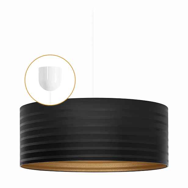 Závěsná lampa Abażur 40 cm stropní 1x E27 60 W Lustr stínidlo Černá Led