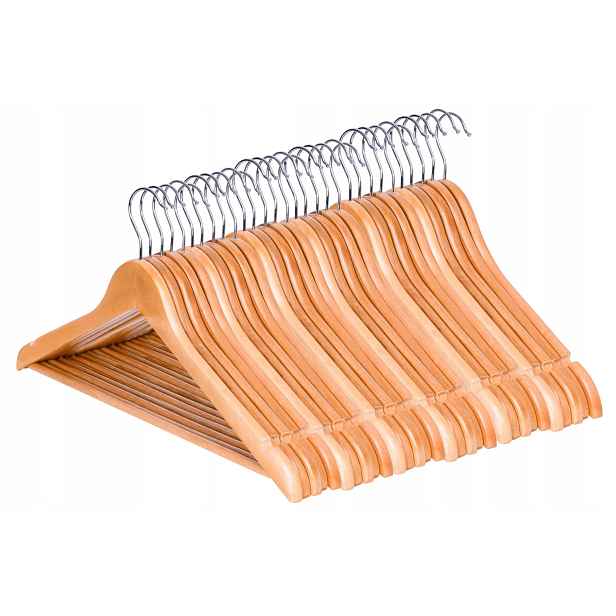 Dřevěný Věšák Set 30x Dřevěné Věšáky Na Oblečení Do Šatníku