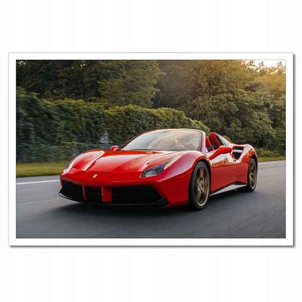 Plakáty v rámu 60x40 Červené Ferrari Cesta