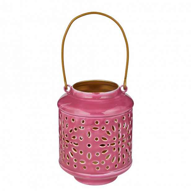 Butlers BLUE MAROCCO Lucerna 13 cm - tm. růžová