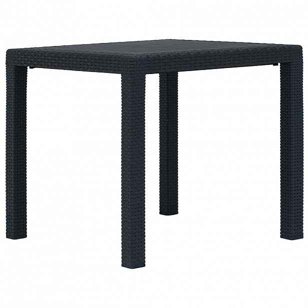 vidaXL Zahradní stůl antracitový 79x79x72 cm plastový ratanový vzhled