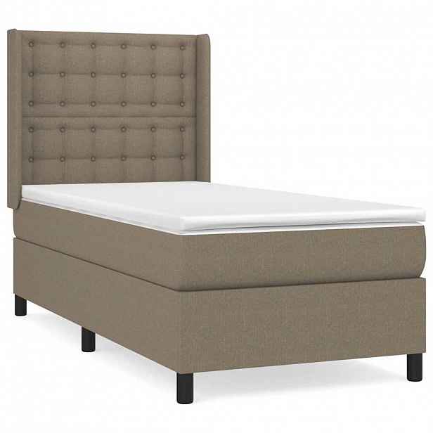 vidaXL Box spring postel s matrací taupe 90x200 cm textil