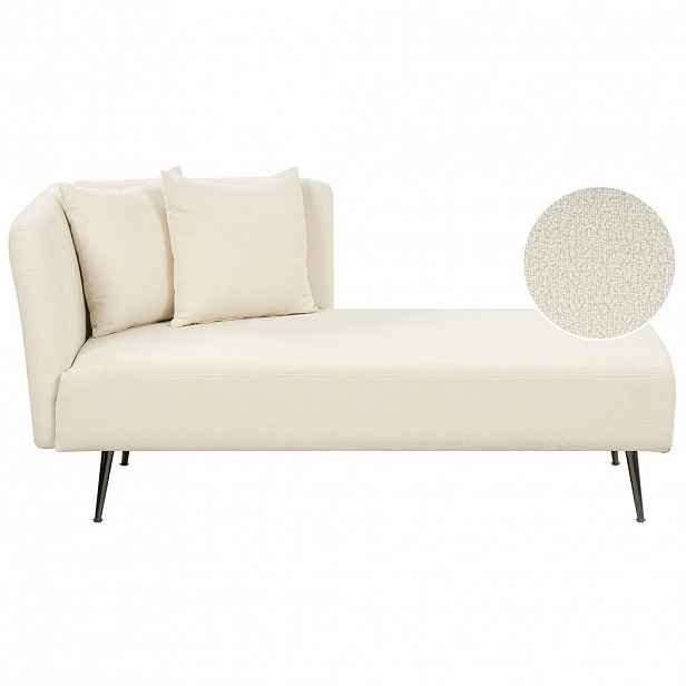 Beliani ČALOUNĚNÉ LEHÁTKO CHAISE LONGUE Bouclé krémově bílé levostranné Riom