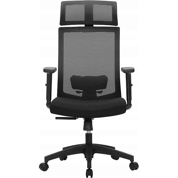 Kancelářská židle Ergonomická síťovaná židle s opěrkou hlavy černá Songmics