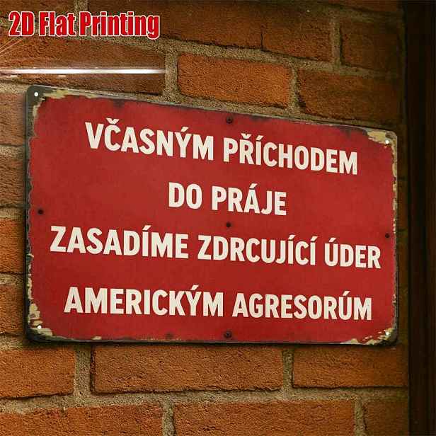 TEMU 2D plochá, 2D plochá 1 ks, Vintage červená kovová cedule, kreativní plechová cedule - 8x12, nástěnné umění do kavárny a garáže, dárek k dekoraci
