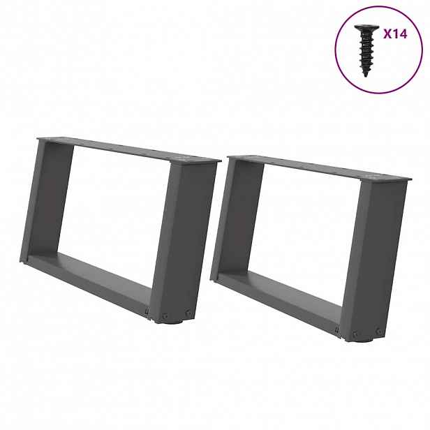 vidaXL Nohy konferenčního stolku ve tvaru U 2 ks antracitové 60 x (30-31) cm ocelové