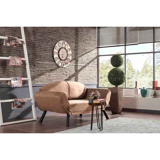 Dvoumístná rozkládací pohovka Genzo - Light Brown