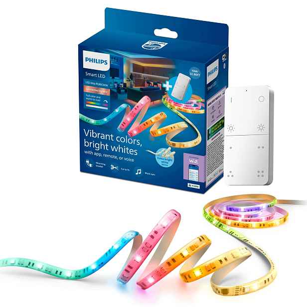 Led pásek 10 m Rgbic Gradient Bílá 3800 lm Philips Smart WiFi WiZ s Pilotem