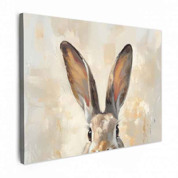 MuchoWow OBRAZ NA PLÁTNĚ Zajíc - Uši - hnědé 40x30 cm