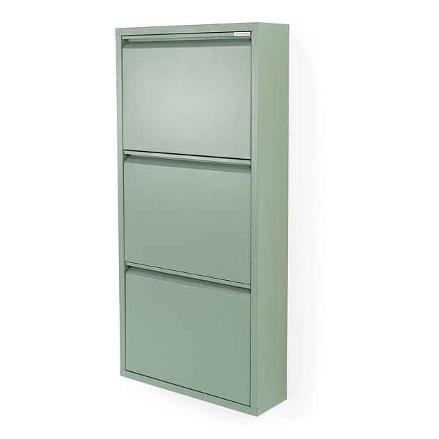 Šedozelený kovový výklopný botník 50x103x15 cm Billy – Spinder Design