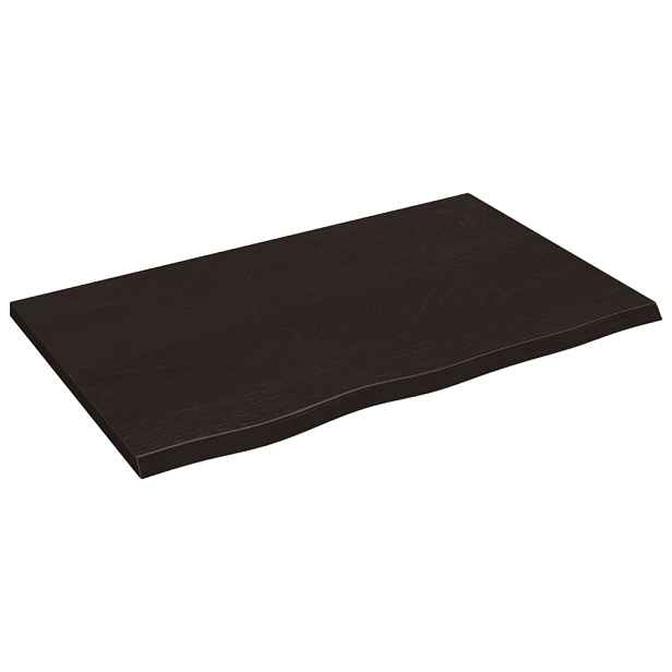 vidaXL Nástěnná police tmavě hnědá 80x50x2 cm ošetřený masivní dub