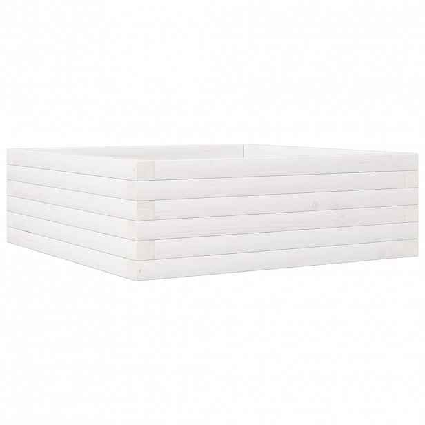 vidaXL Zahradní truhlík bílý 70 x 70 x 23 cm masivní borové dřevo