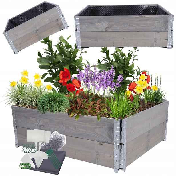 Vyvýšený kaskádový záhon regulovatelný 40x120x100 impregnace Fólie Kelímky