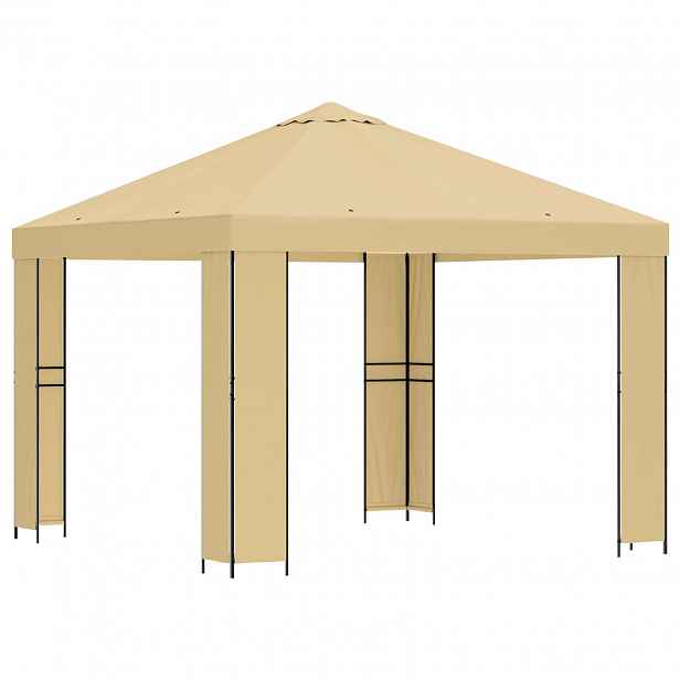 vidaXL Altán 3 x 3 m Krémová Polyester a ocel 190 gsm
