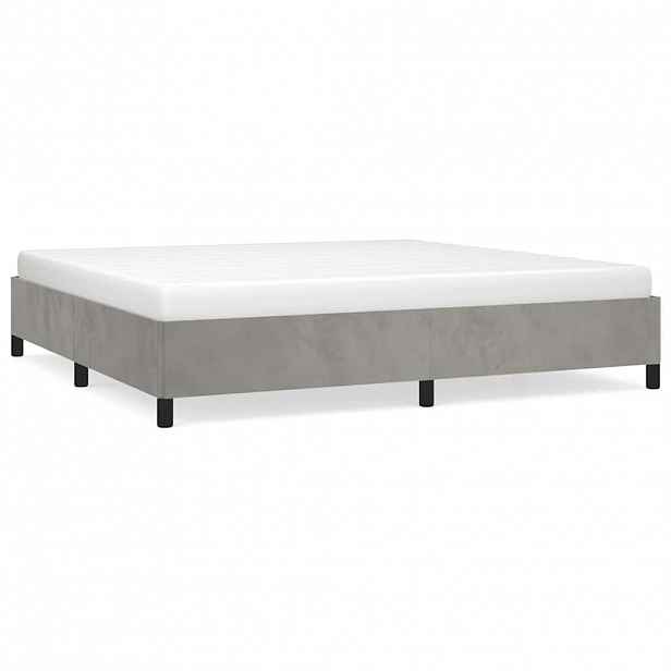 vidaXL Rám postele bez matrace světle šedý 200 x 200 cm samet