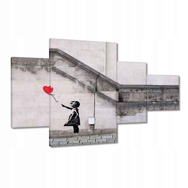 Obrazy 130x80 Banksy Dívka Balónek