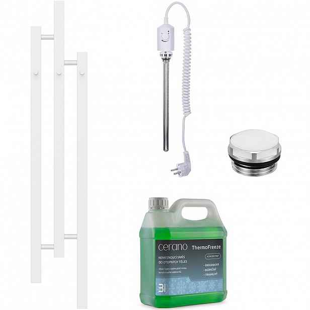 Koupelnový elektrický radiátorový set Fabiano - 300W - bílá lesklá - 1200x220 mm