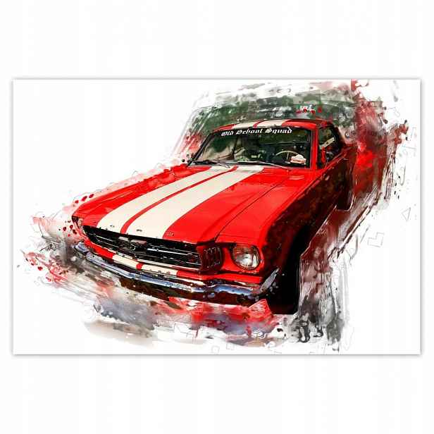 Plakáty 185x125 Červený Ford Mustang
