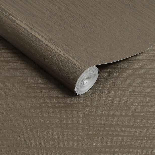 Tapeta s pletenou strukturou hnědo-zlatý vinyl na flizelině tapety