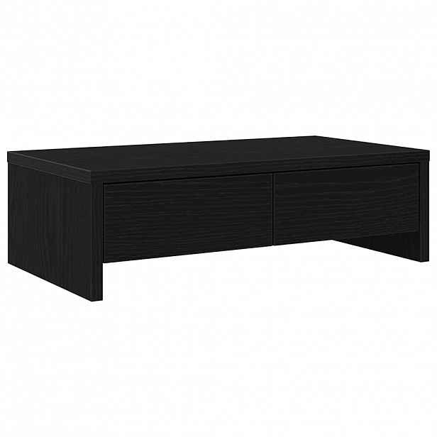vidaXL Stojan na monitor se zásuvkami černý dub 50 x 27 x 15 cm, konstrukční dřevo