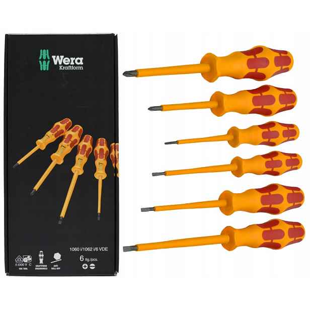 Wera Sada Izolovaných Šroubováků Pro Elektrikáře Vde 1000V 6 Ks