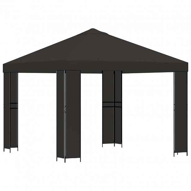 vidaXL Altán 3 x 3 m Antracitová Polyester a ocel 190 gsm