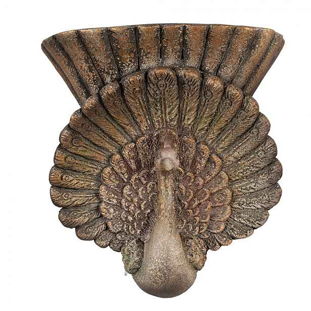 Hnědý antik květináč páv Peacock Baroque - 36*12*39 cm Clayre & Eef