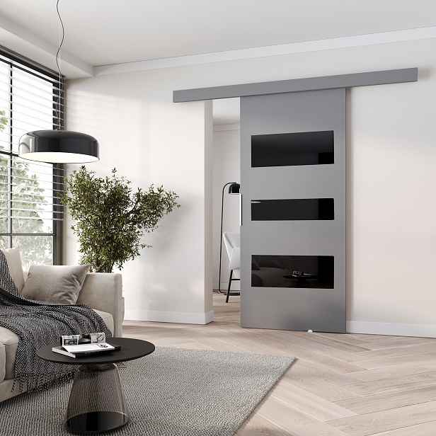 Interiérové dveře na stěnu BARRET 3 - 96 cm, šedé
