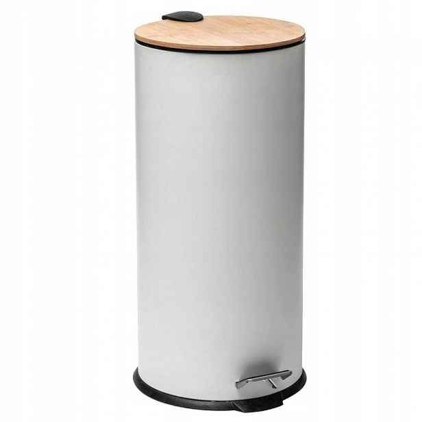 Odpadkový koš Natureo, 30 l, kov, bílá